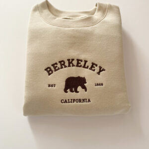 Embroidered Berkeley California on sand color sweatshirt