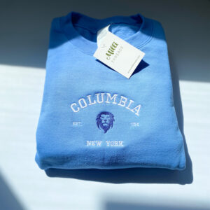Columbia university sweatshirt embroidered with blue lion